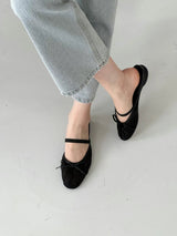 Orange mesh ballet sandals