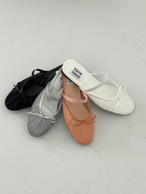 Orange mesh ballet sandals