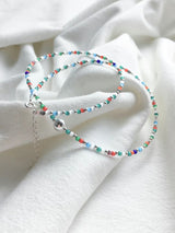 925 silver choker w/ colourful beads