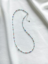 925 silver choker w/ colourful beads
