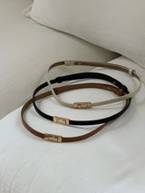 Thin leather belt