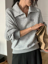 Super soft terry cloth polo sweater 593GY