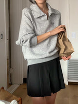 Super soft terry cloth polo sweater