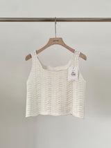 Black wavy texture crochet vest