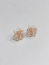 Orange flower earrings