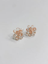Orange flower earrings