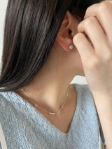 925 Silver necklace w/ minimal pearl