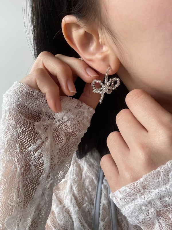 Ribbon beads earrings