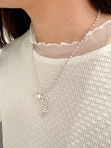 Chain necklace w/ ball and tessal pendant