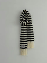 Soft knit sleeves scarf in stripes