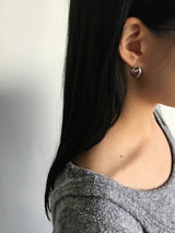 3D curl design earrings in silver