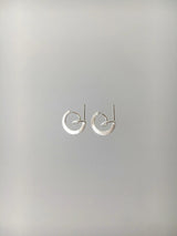 3D curl design earrings in silver