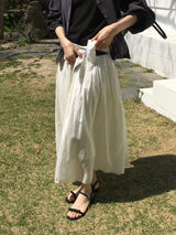 Ivory smooth soft skirt w/ lace trimming
