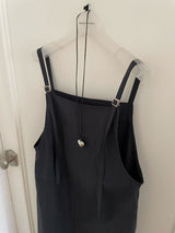 Light grey A cut overall dress w/ adj. straps