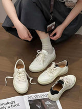 White leather sneakers