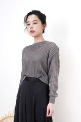 Charcoal grey crochet top