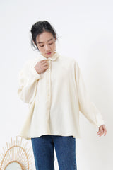 2 ways cream blouse in flare cut