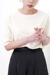 Cream soft knit top