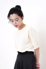Cream soft knit top