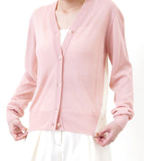 Pink patchwork thin cardigan