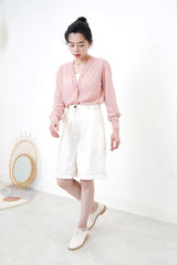 Pink patchwork thin cardigan