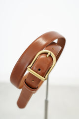 Brown leather belt w/ bronze buckle