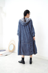 Denim patchwork shirt dress