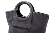 Black shopper bag w/ round handles