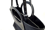 Black shopper bag w/ round handles