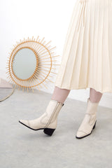 Ivory knit pleats one piece w/ waist string