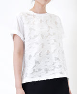 White top in sheer flower pattern