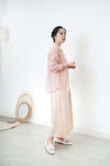 Nude smooth cami dress w/ pleats detail