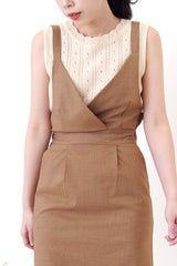 Ivory weave knit vest w/ jacket set