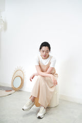 Nude smooth cami dress w/ pleats detail