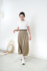 Mocha pleats skirt w/ belt