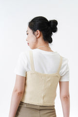 Ivory thin knit cami vest