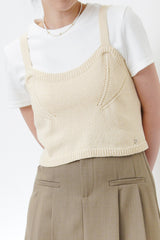 Ivory thin knit cami vest