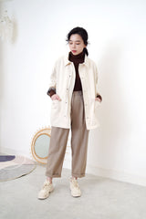 Cream jacket in brown checked inner