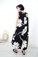 Black floral dress w/ waist string