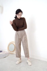 Brown turtle neck tank top