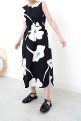 Black floral dress w/ waist string