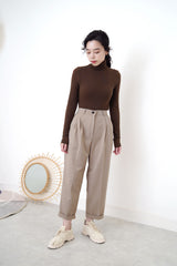 Choco brown pencil cut trousers