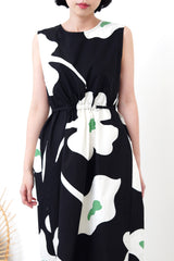 Black floral dress w/ waist string