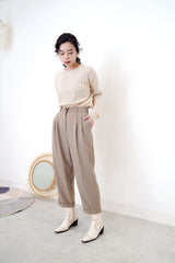 Choco brown pencil cut trousers