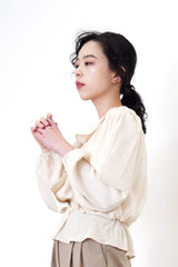 Ivory v neck knit vest in twist pattern