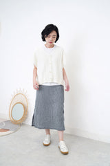 Navy skirt in stripes pattern