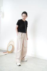 Black cotton top w/ outline fringe