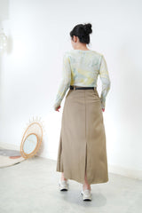 Green marble print top