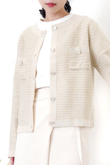 Ivory tweed cardigan