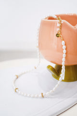 Pearl necklace w/ 925silver beads